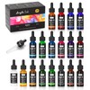 Nicpro 18 Colors Acrylic Ink, 1-oz(30ml) Bottle with Dropper, Quick