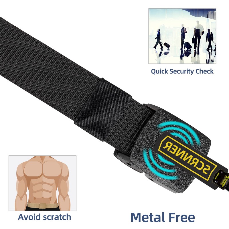 6 Pack Tactical Military Nylon Belt Plastic Buckle Metal Free