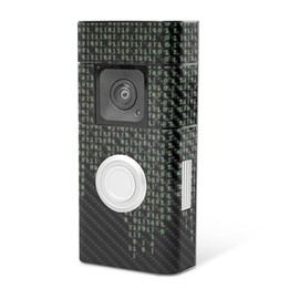 MightySkins Carbon Fiber Skin Compatible with Ring Video Doorbell Plus - Red Pill | Protective, Durable Textured Carbon Fiber Finish | Easy to Apply, Remove, and Change Styles