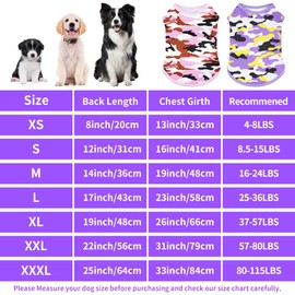 JpGdn Dog Shirts Camo for Large Dog Girl Female Pink Purple Sleeveless Tank Top Tee Clothes Vest Soft Light Weight Stretchable Pack of 2 L