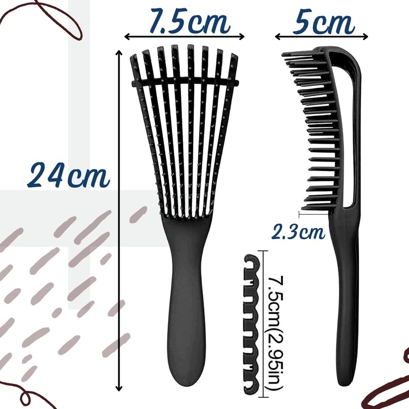 Trio Cepillo Acordeon Desenrredante Cabello Peine Cuidado del Cabello de