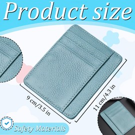 Leather Card Holder Slim Wallet, Blocking Minimalist Credit Card Holder, Wallet Compact Size Card Cases for Women Men, Holds up to 9 Cards and Bank Notes, Ideal for Travel,Keychain Wallet Purse