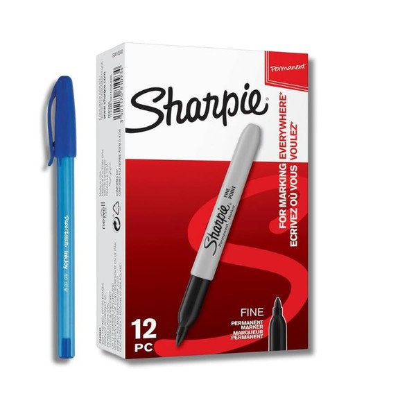 Sharpie Permanent Marker, Fine Tip for Bold Detail, Black Ink,