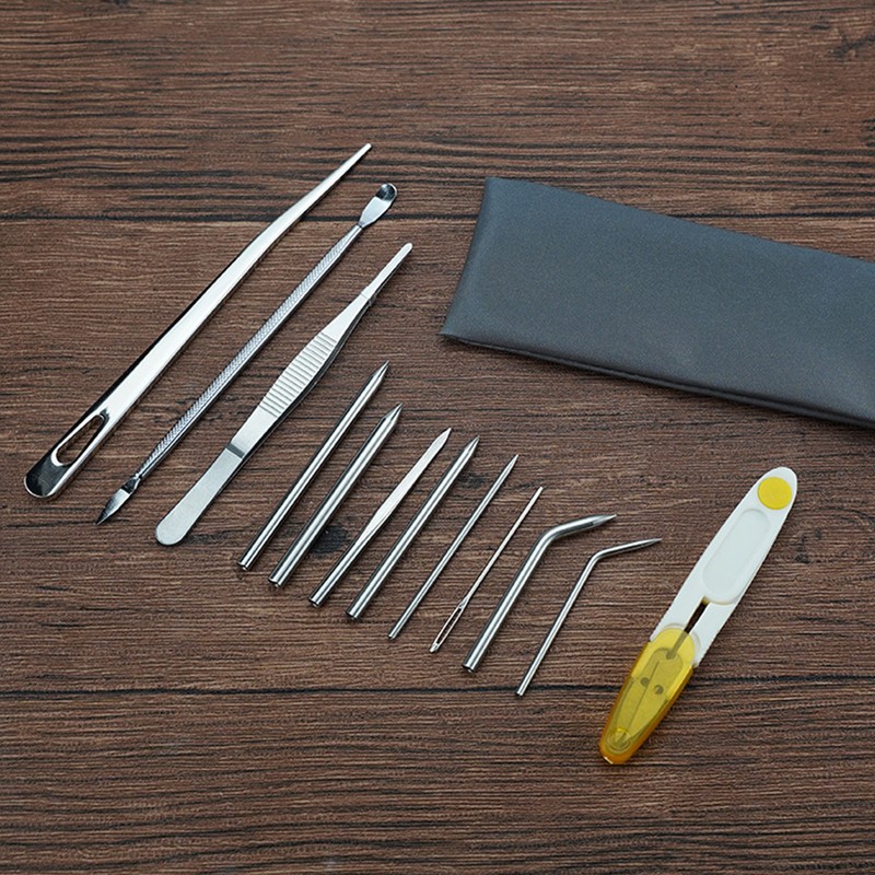 12Pcs Stainless Steel Paracord Stitching Set Paracord Needle with Storage