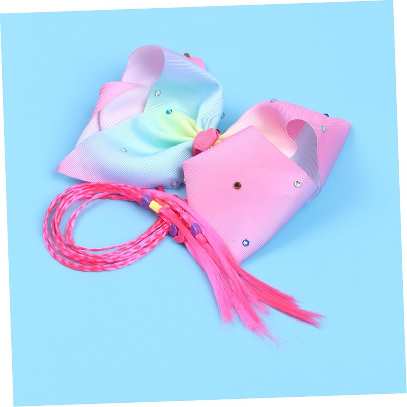 Baluue Unique Kids Bowknot Hair Ring Colorful Headwear Fake Braid