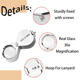 3PCS Lens Magnification Jeweller Loupe Loupe Magnifier Mini Folding Jewelers Eye Loupe Jewelry Magnifier for Gems Jewelry Rocks Stamps Coins Watches Hobbies Antiques Gems, Coins, Stamps
