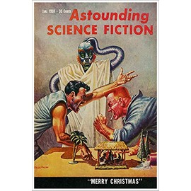 American Gift Services - January 1959 Astounding Science Fiction Magazine Vintage Science Fiction and Fantasy Book Cover Art Poster - 18x24