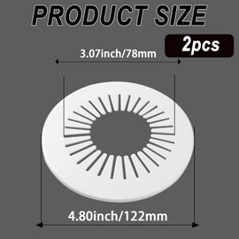 CAcoverVA Flange Pipe Cover Decoration, 2.36 to 3.07 in (60-78mm) PP Plastic Escutcheon Collar Water Pipe Drain Line Cover, Plumbing Cover Plates for Wall Pipe Tube Decor, White, 2 Pieces