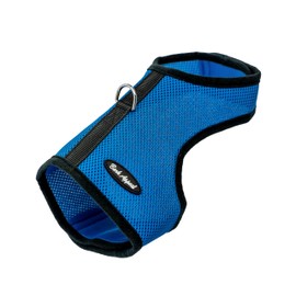 Bark Appeal Blue Wrap N Go Dog Harness for Small-Medium Pets – Soft Solid Mesh Vest Harness for Dogs, Puppies, Kittens & Cats – Easy Buckle-Free Design for a Comfortable Fit – Large