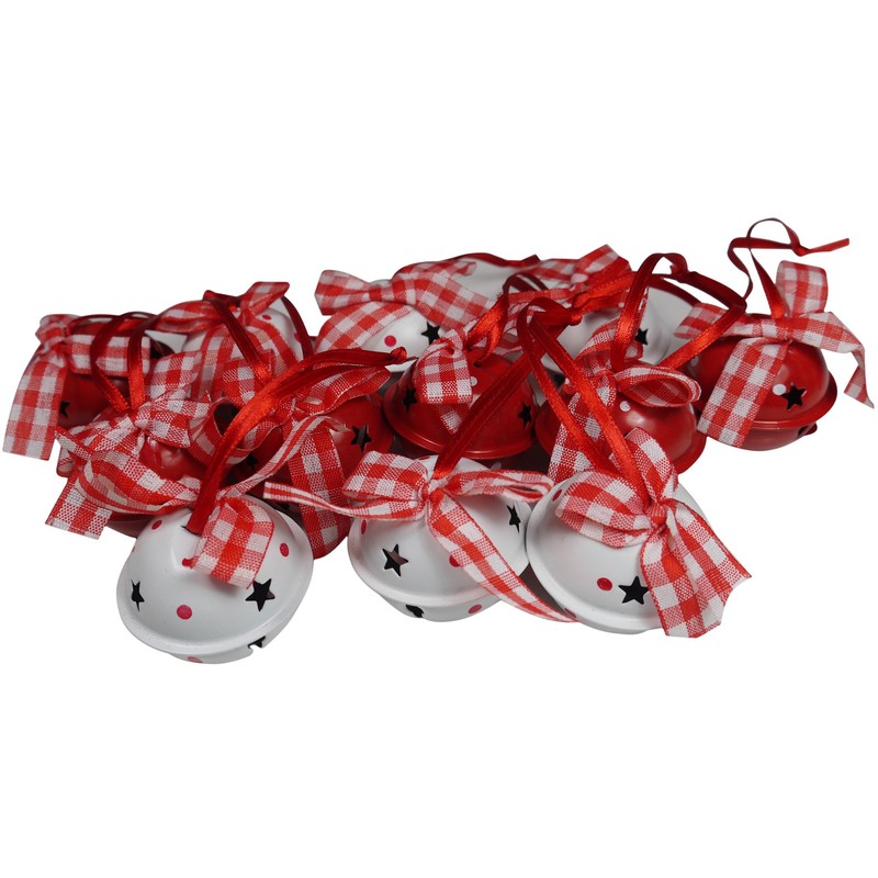 khevga traditional christmas tree ornaments: Metal bell tree decorations set