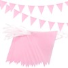 ADQUATOR 20m 52pcs Pink Bunting, Reusable Waterproof Fabric Bunting Banner