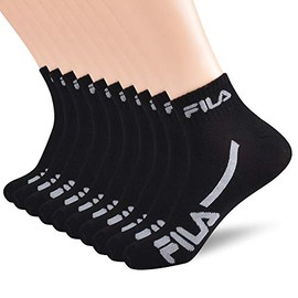 Fila Men's Racing Striped Quarter Socks, Black, One Size