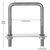 CertBuy 8 Pack Square U-Bolts 2-1/2" Inner Width 100mm Length