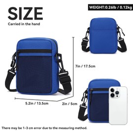 Lohol Mini Messenger Bag Crossbody Bag for Men, Water Resistant Small Sling Shoulder Satchel Purse for Travel Work (Bright Blue)