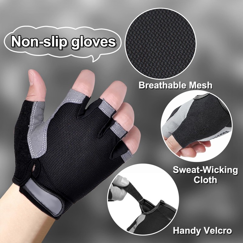 CubePlug Kids Boy Girl Cycling Climing Half Finger Gloves GEL