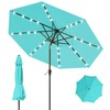Tobeos 9FT Patio Umbrella with Solar Lights,Outdoor Market Umbrella with
