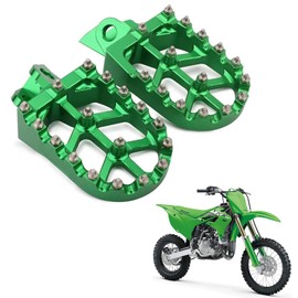 Factory Foot Pegs Pedals Footpegs Step for Kawasaki KX65 2000-2020 | KX80 1998-2000 | KX85 2001-2025 | KX100 1998-2021 | KLX140 2008-2025 | KX112 2022-2025 - 34028-1498-CE 34028-1499-CE (Green)