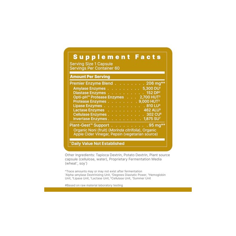 Premier Digest, 60 Capsules, Vegan Product - Vegetarian Source Enzymes,