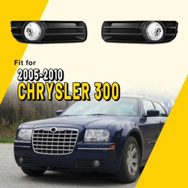AUTOFREE Driving Fog Lights Compatible with Chrysler 300 2005-2010 with H10 12V42W Bulbs Fog Lamps Assembly Replacement Included Wiring Kits & Switch- 1 Pair (Clear Lens)