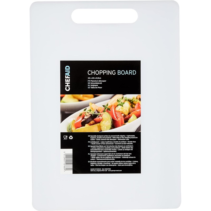 Chef Aid White Poly Chopping Board, Measuring 35cm x 25cm