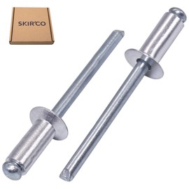 SKIR'CO (50 pcs) Countersunk Aluminium Blind Rivets 4.8 x 12 mm, Steel Mandrel, Pop Rivets