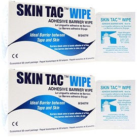 Skin Tac Adhesive Barrier Wipes - 50 ct Per Box - Pack of 2 Boxes