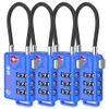 Bright Colors, TSA Approved Luggage Locks 4 Pack, Re-settable Combination