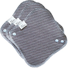 Be*cloth Houndstooth Black Tea Cloth Liner Set of 3 Cold Protection, Unbleached Cotton, Made in Japan