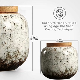 NS Online Small Urns Keepsake of 4 - Ceramic Decorative Cremation Urns Set 4 Piece for Human Ashes Memorial - Honor Your Loved One Lost