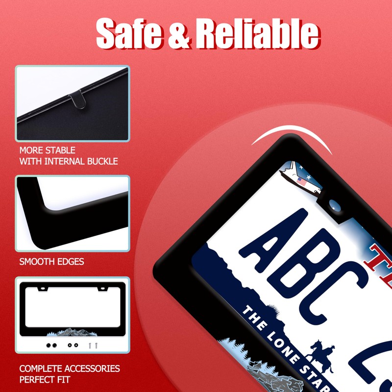 Mountains License Plate Frame Personalise Mountain License Plate Frames Black