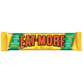 EAT-MORE Dark Chocolate, Toffee Peanut Chew, (6ct) 52g/1.8 oz, {Imported from Canada}