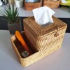 amololo Decorative Square Rattan Tissue Box and Condiment Organizer,6"x6" Napkin