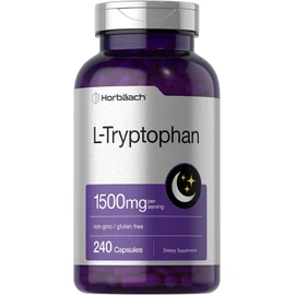 Horbäach L Tryptophan | 1500mg | 240 Capsules | Extra Strength | Non-GMO | by Horbaach