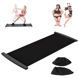 Gefemini Slide Board with and Separator, Sliding Booties, Slide Mat for Leg Pot Training Fitness and Athletic Training - Improve Balance Ability