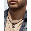 FaithHeart Black Rope Chain for Men Women Braided Leather Necklace