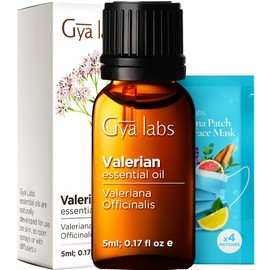 Gya Labs Valerian Essential Oil Diffuser (0.17 fl oz) & Chamomile Essential Oil for Diffuser (3.4 fl oz) Set - 100% Natural Aromatherapy Grade Essential Oils Set - Gya Labs