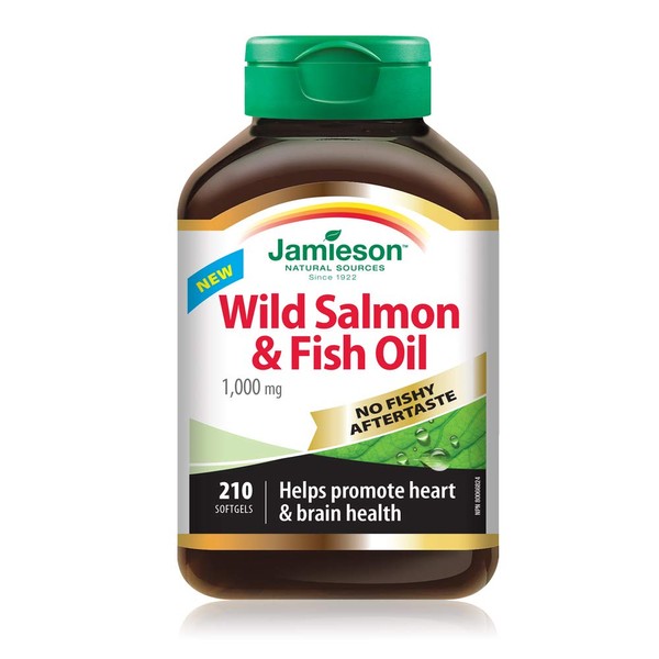 Jamieson No Fishy Aftertaste - Wild Salmon & Fish Oil 210 SoftGels