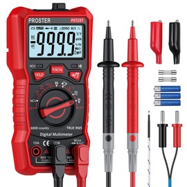 Proster Digital Multimeter 6000 Counts- TRMS Auto Range Multi Testers, NCV Detector DC AC Voltage Current Meter Temperature Capacitance Resistance Diode Continuity Tester