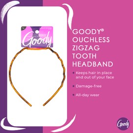 Goody Ouchless Headband For All Hair Types - Zigzag Tooth - Comfort Fit for All-Day Wear - Beautiful Design for Instant Style - Pain-Free Hair Accessories for Women, Men, Boys & Girls