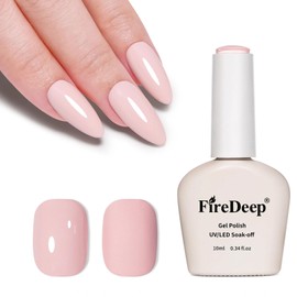 Firedeep 10ml Hema Free Gel Polish Morning Mist Pink Color Gel Nail Polish Soak Off Manicure Gift for Women for Art DIY and Salon