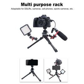 Extendable Mini Camera Tripod, Aluminum Alloy Tabletop Tripod with 1/4 Inch Screw, 1.8-6.5in Height Adjustable, Travel Tripod for DSLR Camera Video Camcorder