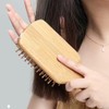 Bamboo Paddle Hairbrush Hair Massage Brush Wooden Anti Static Hair