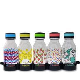 REDUCE WaterWeek Refillable Water Bottles, 14 oz - Includes 5 WaterWeek Leak Proof Tritan Reusable Water Bottles - Includes Fridge Tray - Berry Fun