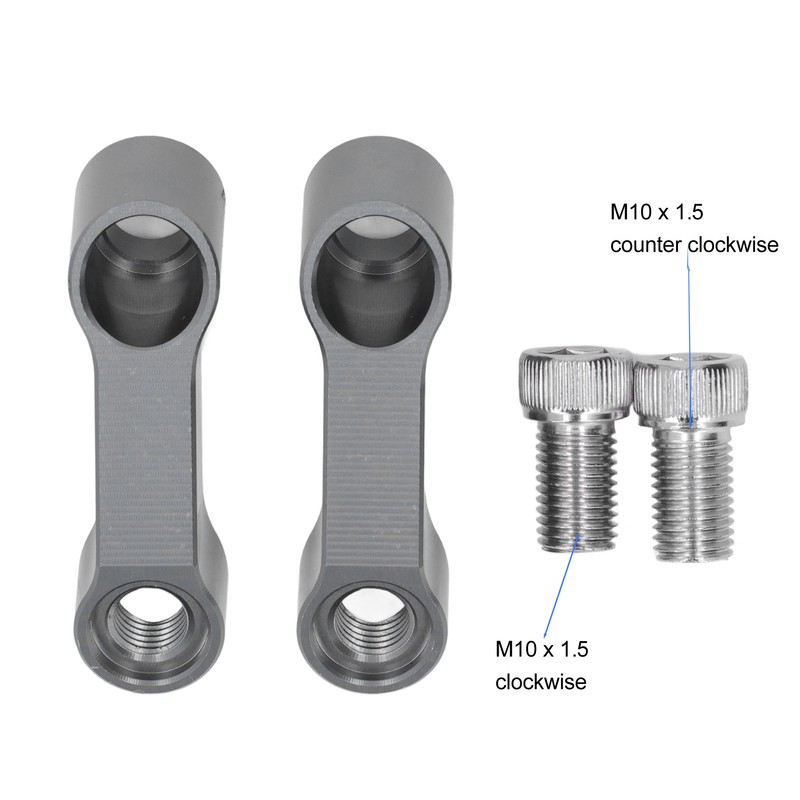 10mm Mirror Risers Extenders Aluminium Alloy Spacers Extension Adapter Kit
