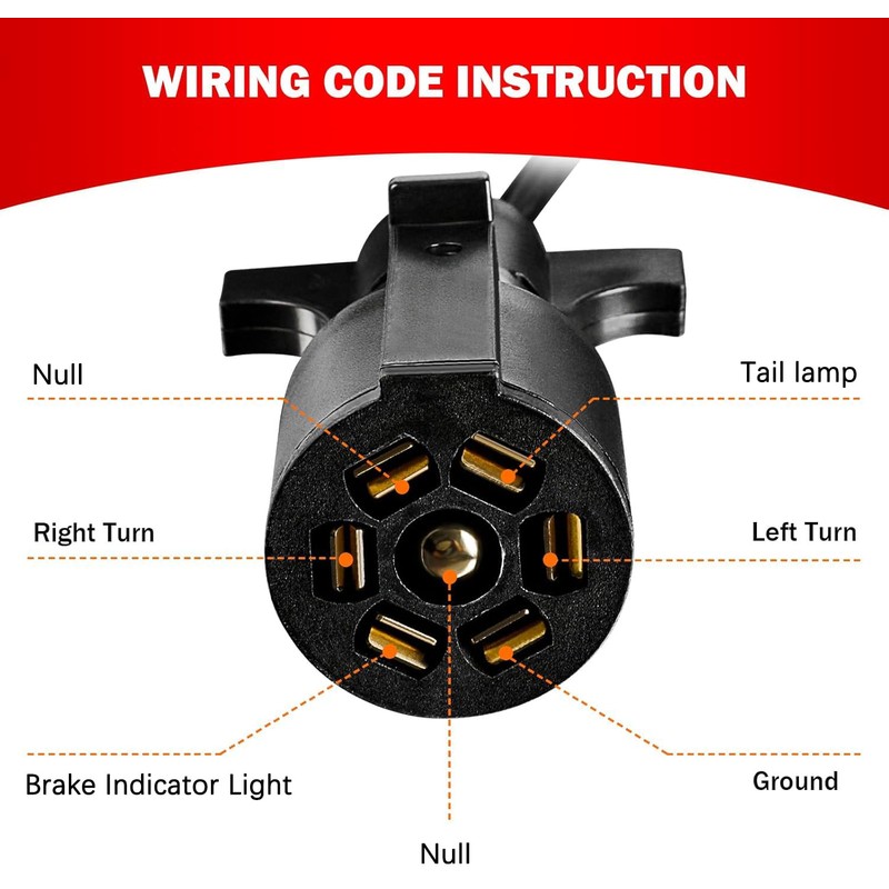 WUSHIXAN Magnetic Trailer Light Kit for Towing, 24ft Cable With