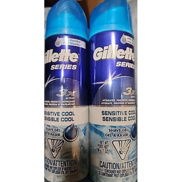 Gillette 2 Gillette Series 3X Action Sensitive Cool Menthol Shave