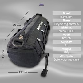 Topactive Bike Handlebar Bag Backpack for Gravel Bikepacking Waterproof Cycling Storage (Black)