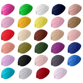 TANEMUDO 29 Pcs Under Scarf Hijab Cap Stretch Solid Color Women Dreadlock Cap,Unisex Hat,29 Colors