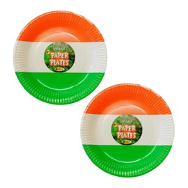 Lizzy 6Pcs St. Patrick's Day Tricolour Paper Plates 9 inch | Irish Party Tableware Decor Green Disposable Tableware for Saint Paddy's Day Theme Birthday Supplies Parties (2)