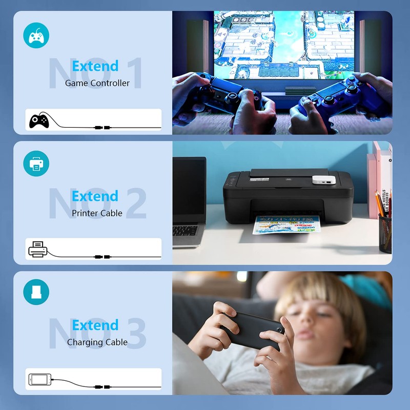 Hisatey USB Extension Cable 20 ft- USB3.0 Extension Cable,Durable Braided